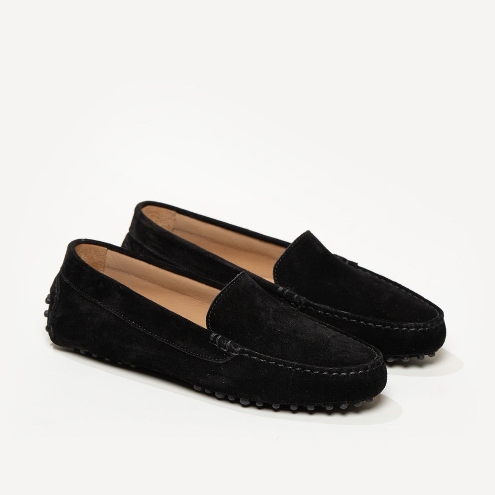 M.GEMI Felize Suede Driving Loafers Women's 37.5 US 7.5 Black New